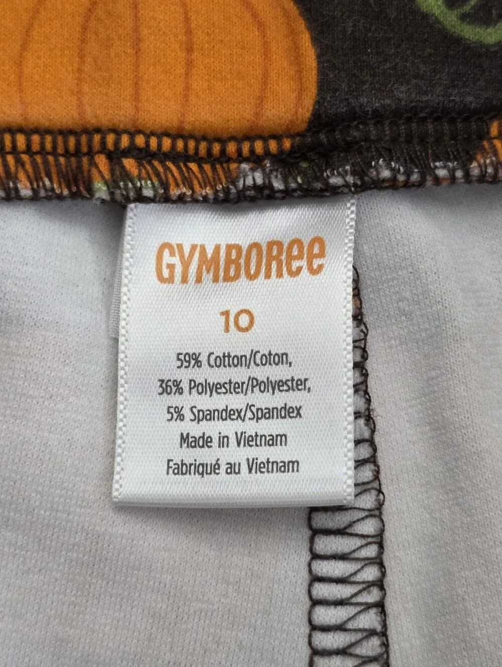 Gymboree Orange Pumpkin Print Leggings on Brown Size 10